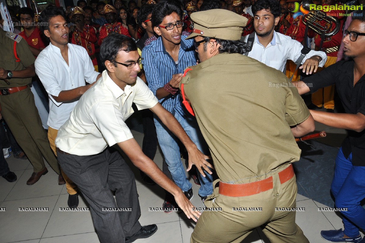 Sirish and Yaami Gautam at Jumpak Jumpak Thumpak Thumpak Flashmob at Prasads Multiplex, Hyderabad