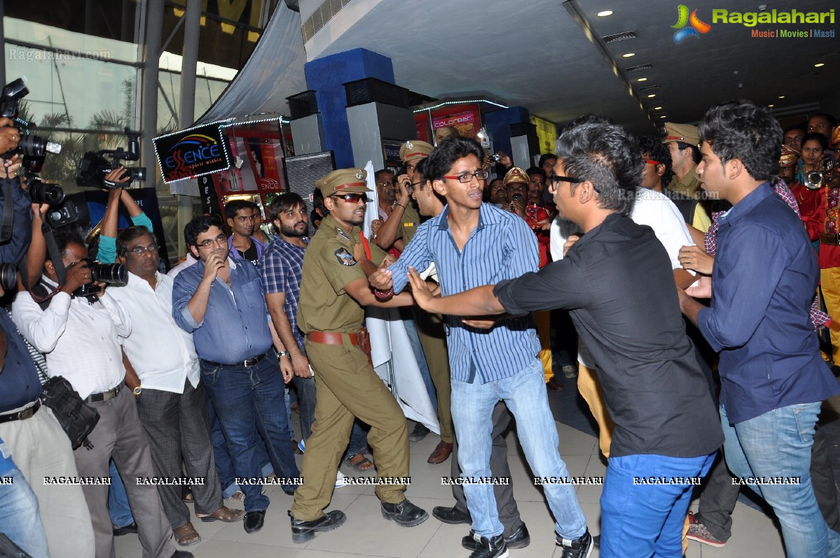 Sirish and Yaami Gautam at Jumpak Jumpak Thumpak Thumpak Flashmob at Prasads Multiplex, Hyderabad