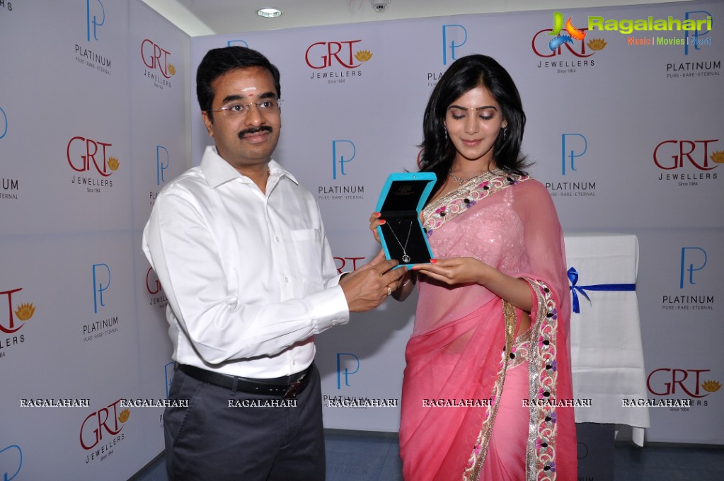 Samantha unveils Platinum Jewellery Collection at GRT Jewellers, Hyderabad