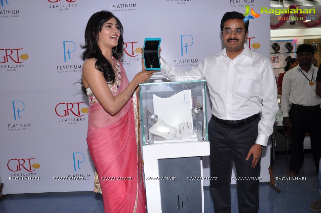 Samantha unveils Platinum Jewellery Collection at GRT Jewellers, Hyderabad