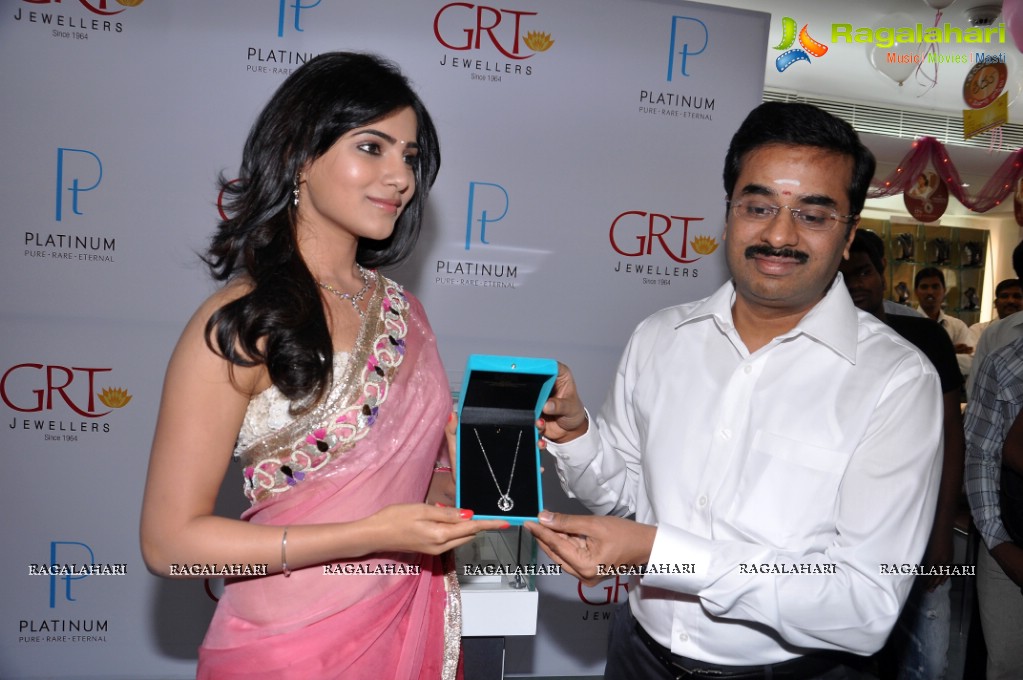 Samantha unveils Platinum Jewellery Collection at GRT Jewellers, Hyderabad