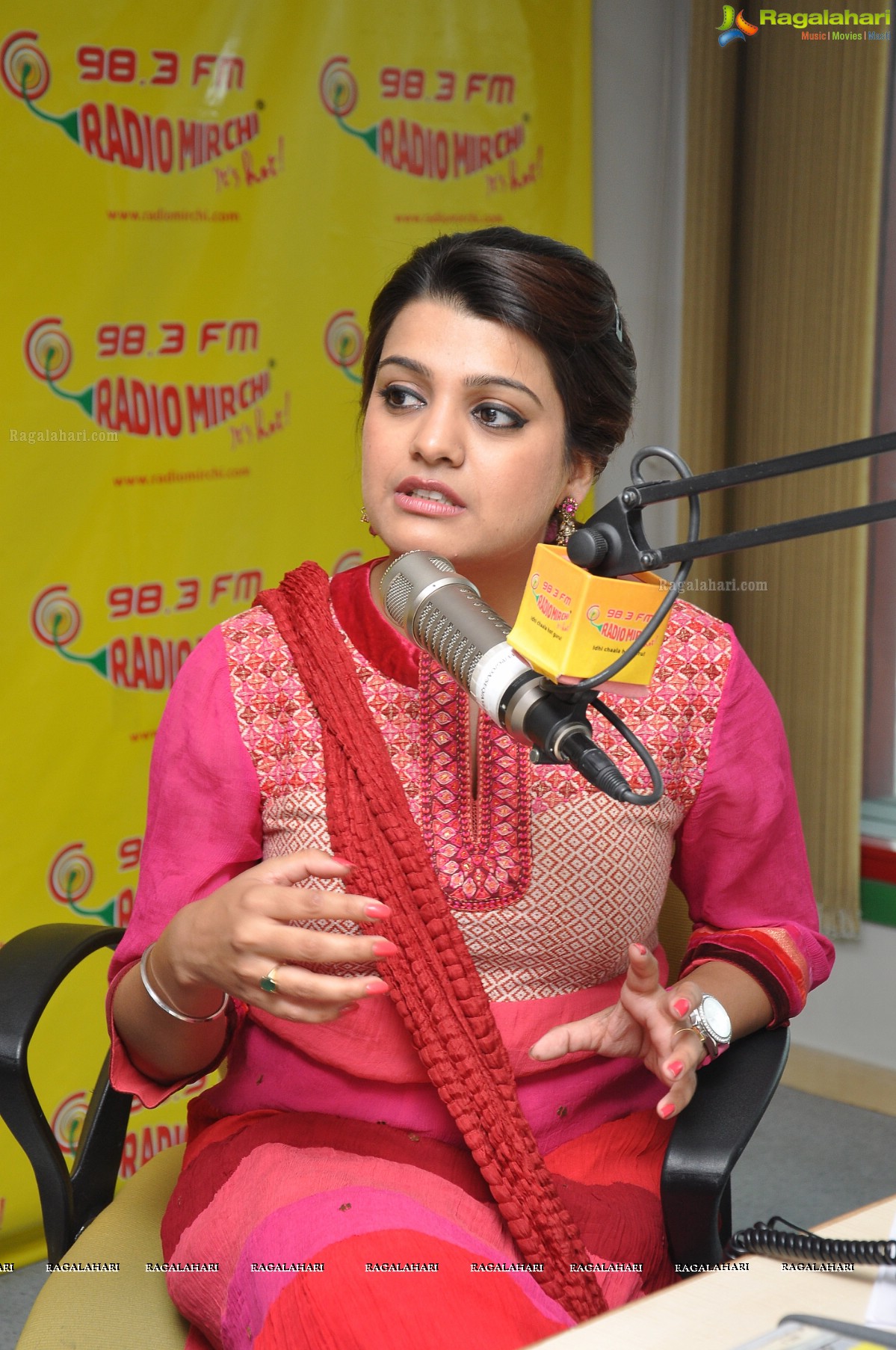 Tashu Kaushik at Mirchi Studios, Hyderabad