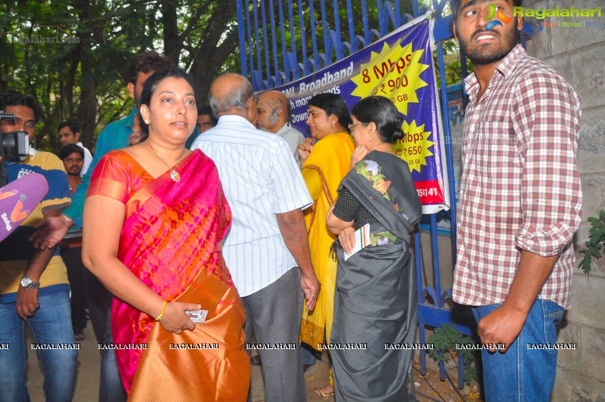 Balakrishna-Nagarjuna casts their votes at Filmnagar Club, Hyderabad	