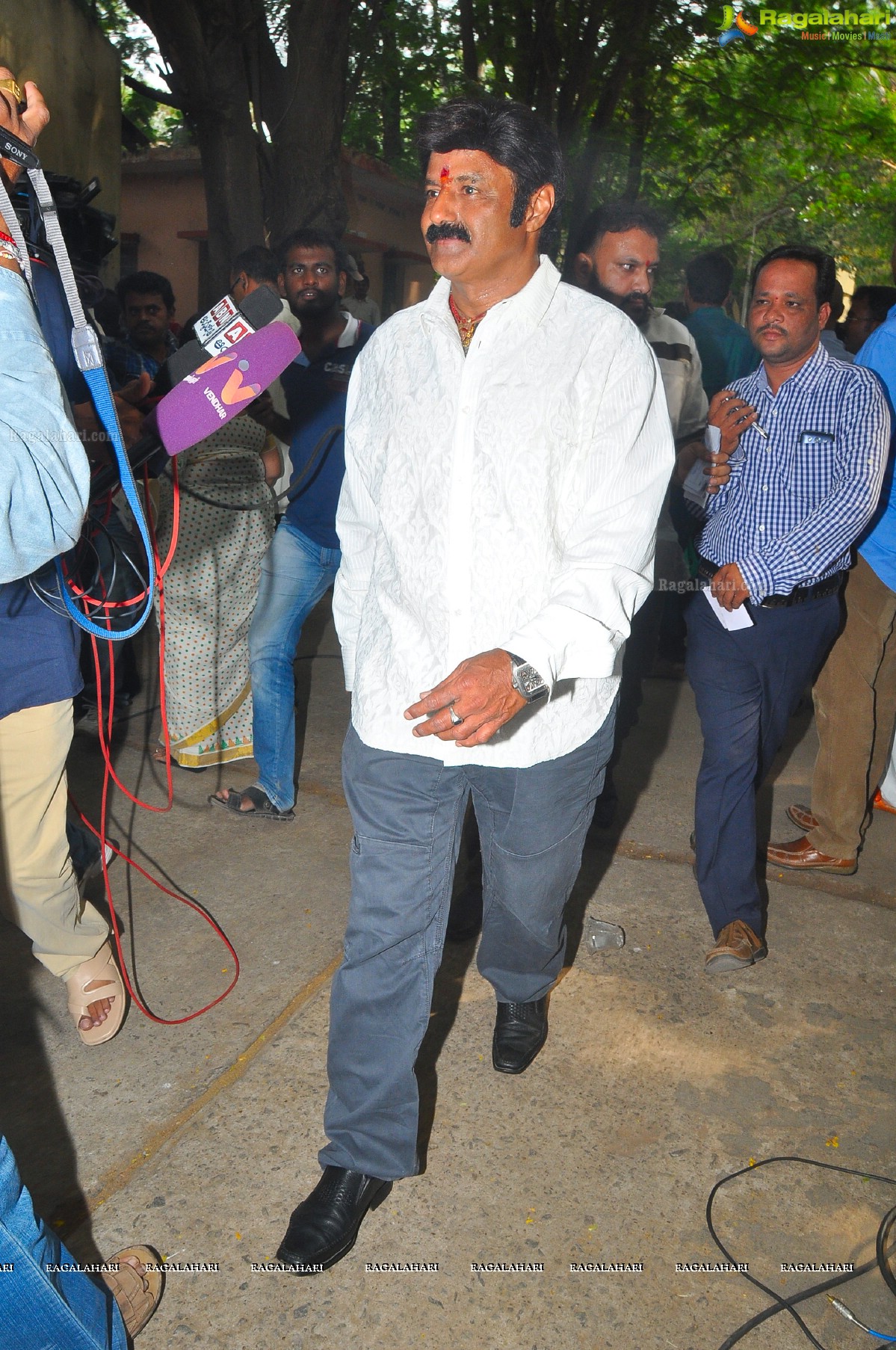 Balakrishna-Nagarjuna casts their votes at Filmnagar Club, Hyderabad	