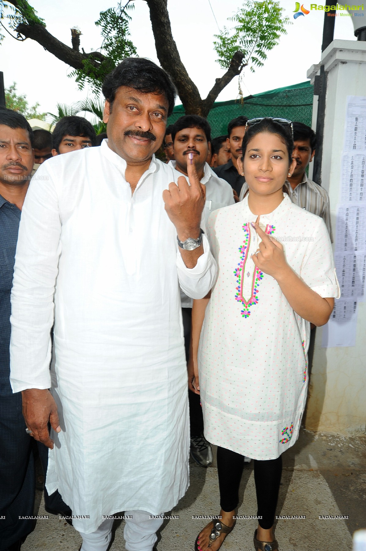 Chiranjeevi casts his vote at Jubilee Hills Club, Hyderabad