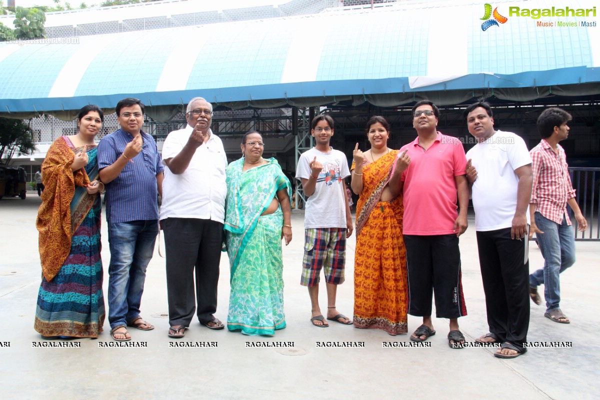 Tollywood Celebs cast their vote at Jubilee Hills Public School, Hyderabad