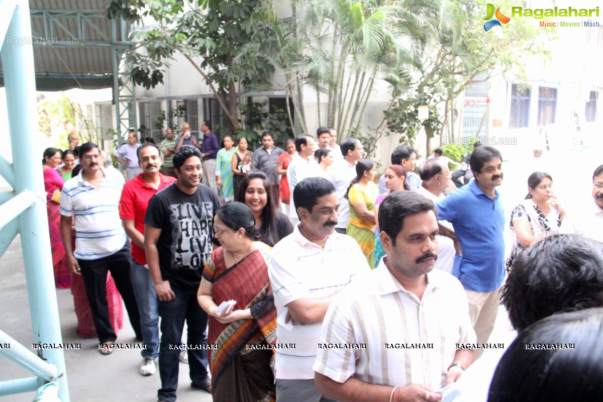 Tollywood Celebs cast their vote at Jubilee Hills Public School, Hyderabad