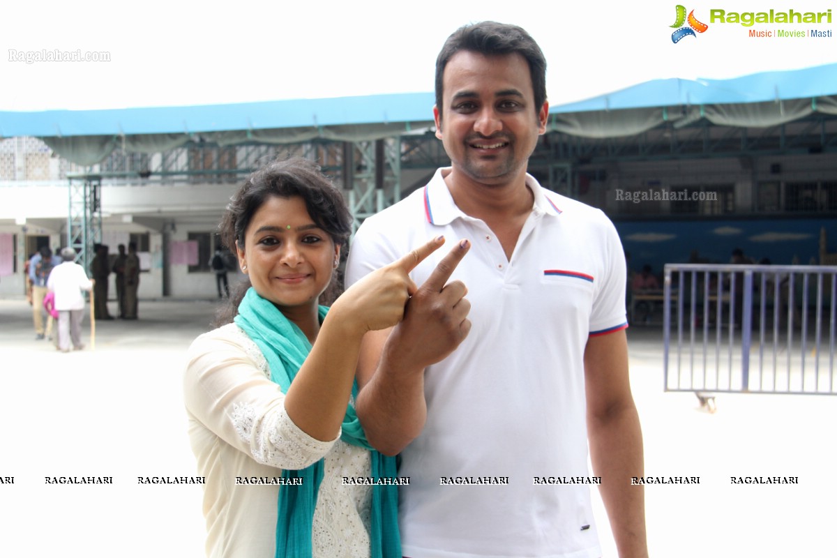 Tollywood Celebs cast their vote at Jubilee Hills Public School, Hyderabad