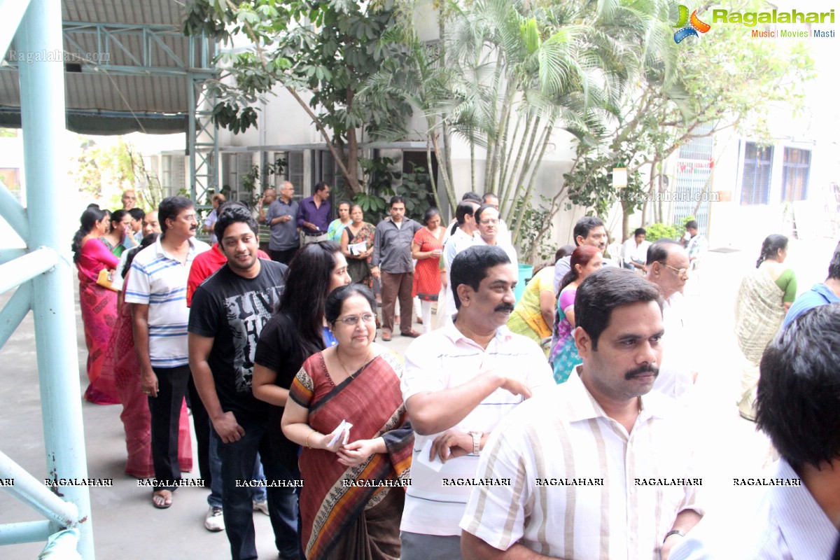 Tollywood Celebs cast their vote at Jubilee Hills Public School, Hyderabad
