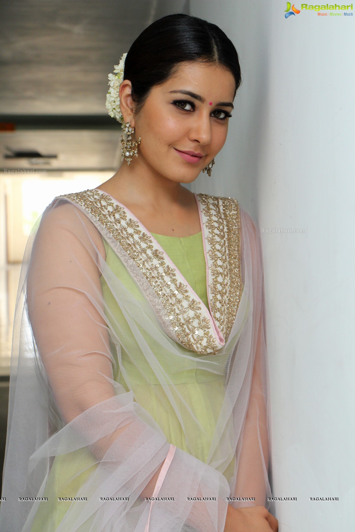 Raashi Khanna fund raising for Memu Saitham at Filmnagar Temple, Hyderabad