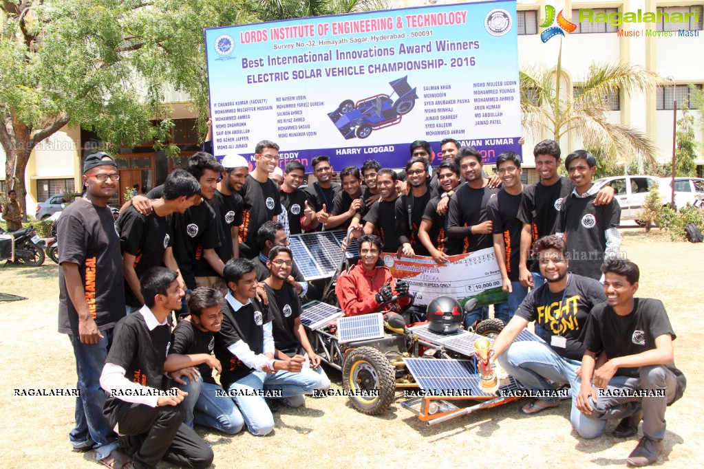 Award Winning Solar Car Display and Test Drive at Lords Institute of Technology, Hyderabad