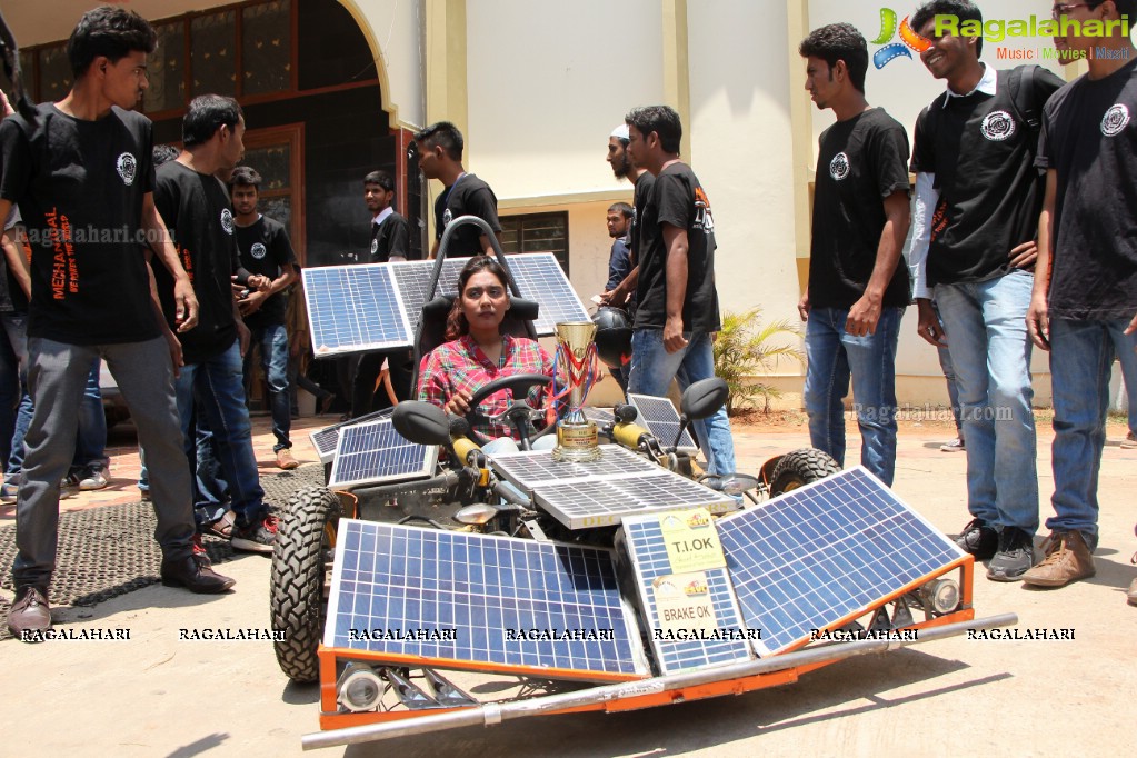 Award Winning Solar Car Display and Test Drive at Lords Institute of Technology, Hyderabad