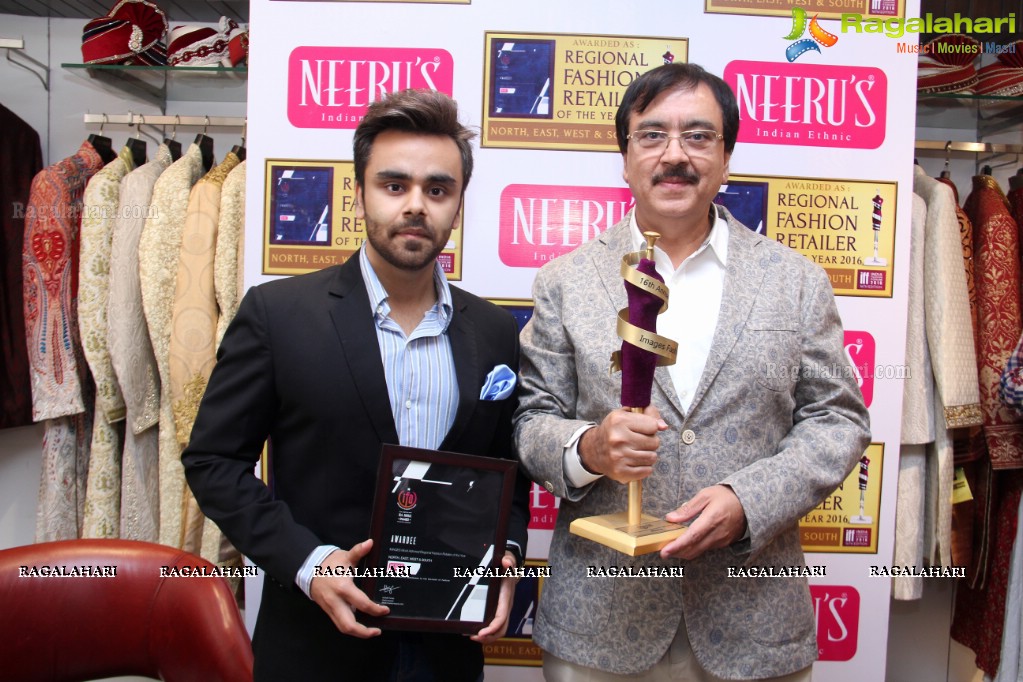 Neeru's MD Harish Kumar Press Meet on Best Regional Fashion Retailer Award by IFF, Hyderabad