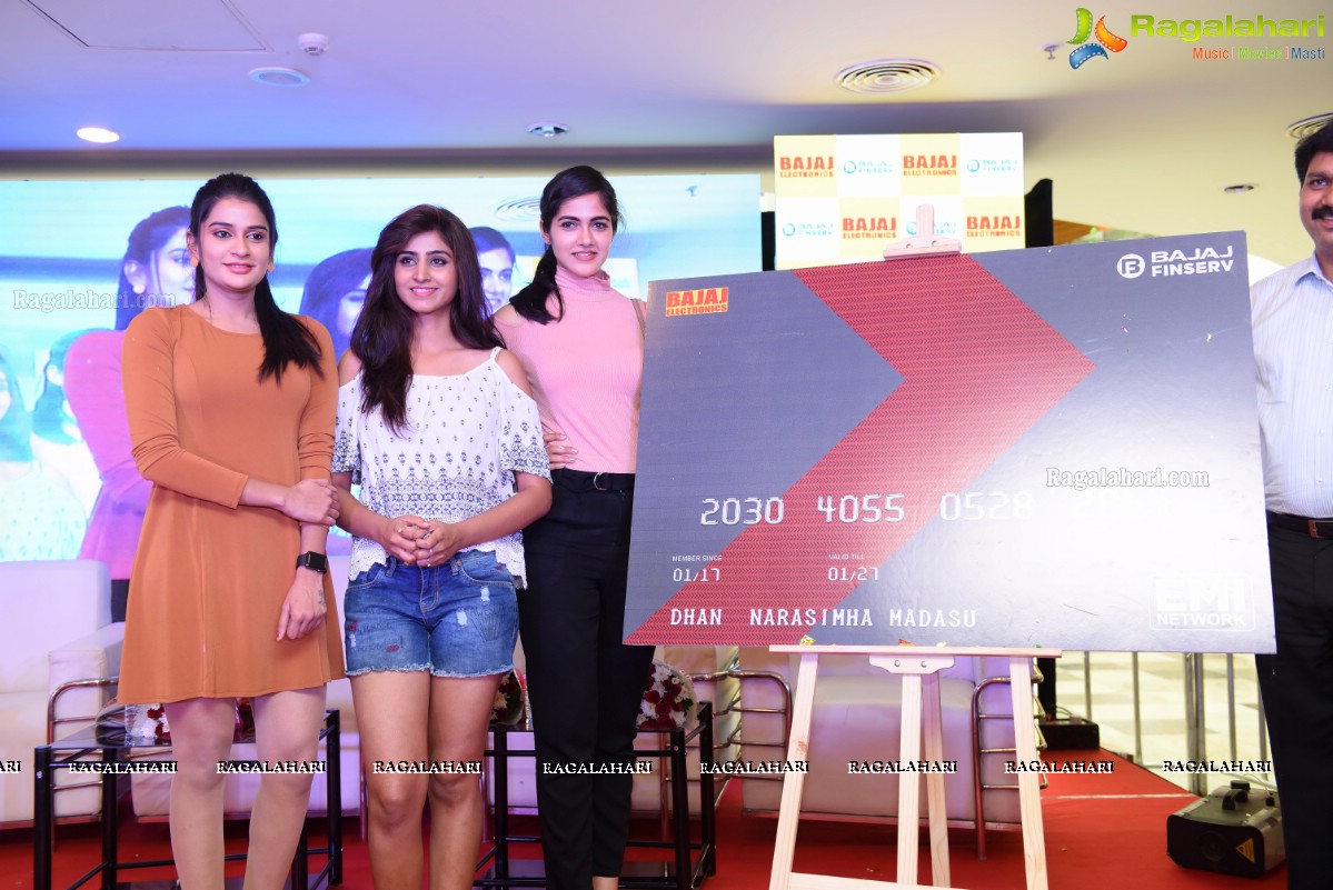Shamili, Simran and Jenny Honey launches EMI Privilege Card by Bajaj Finserv and Bajaj Electronics at Forum Sujana Mall, KPHB, Kukatpally, Hyderabad