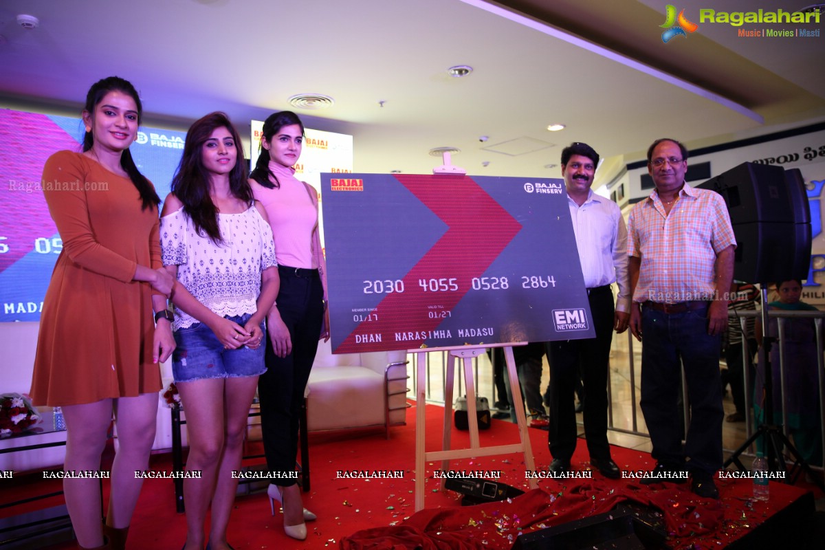 Shamili, Simran and Jenny Honey launches EMI Privilege Card by Bajaj Finserv and Bajaj Electronics at Forum Sujana Mall, KPHB, Kukatpally, Hyderabad