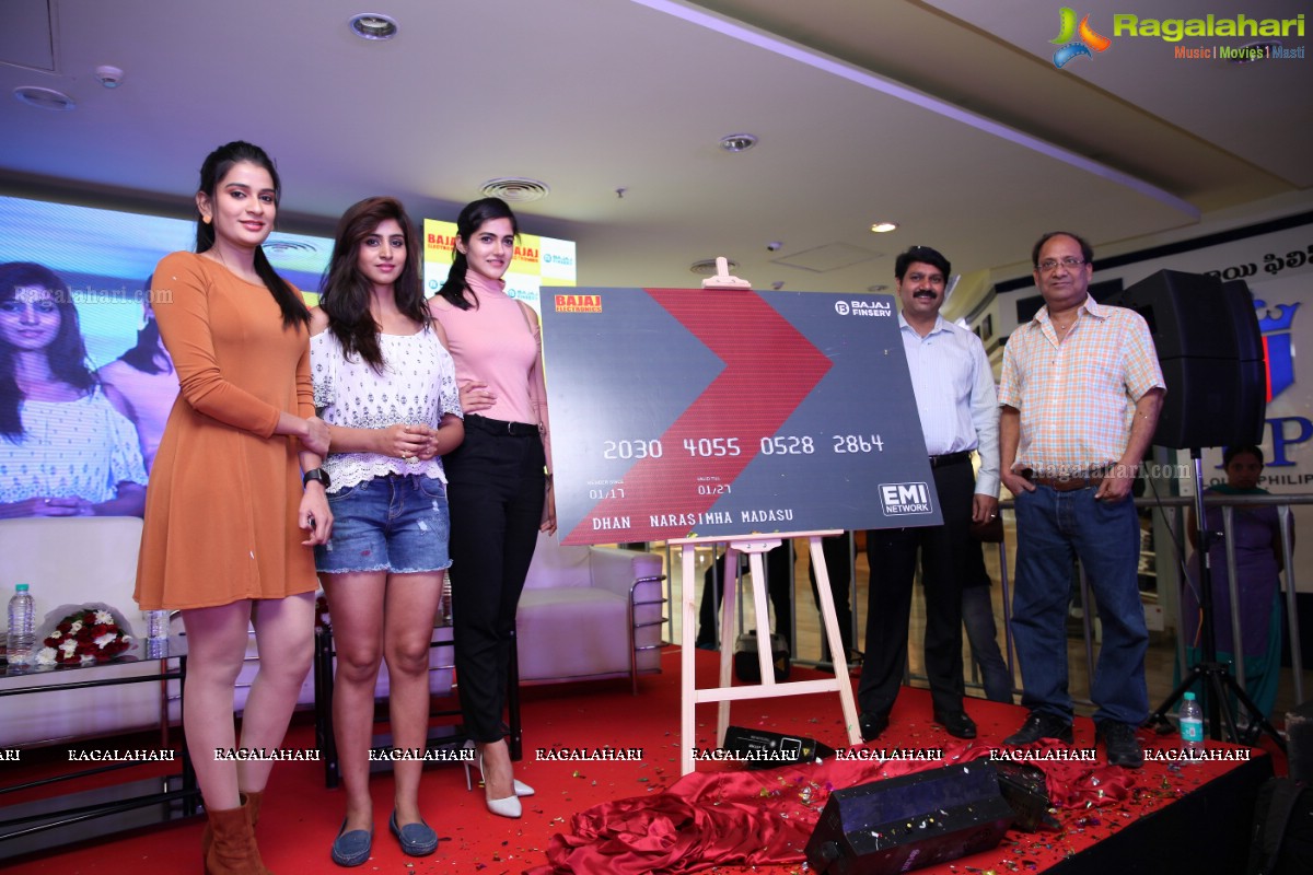 Shamili, Simran and Jenny Honey launches EMI Privilege Card by Bajaj Finserv and Bajaj Electronics at Forum Sujana Mall, KPHB, Kukatpally, Hyderabad