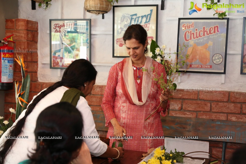 Ikebana Flower Arrangement Demonstration at Genuine Broaster, Hyderabad