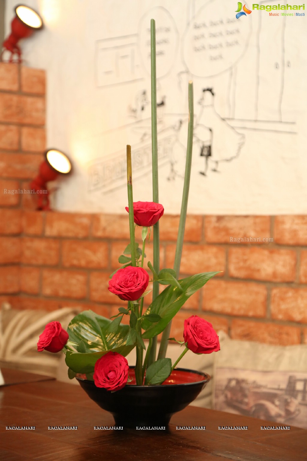 Ikebana Flower Arrangement Demonstration at Genuine Broaster, Hyderabad