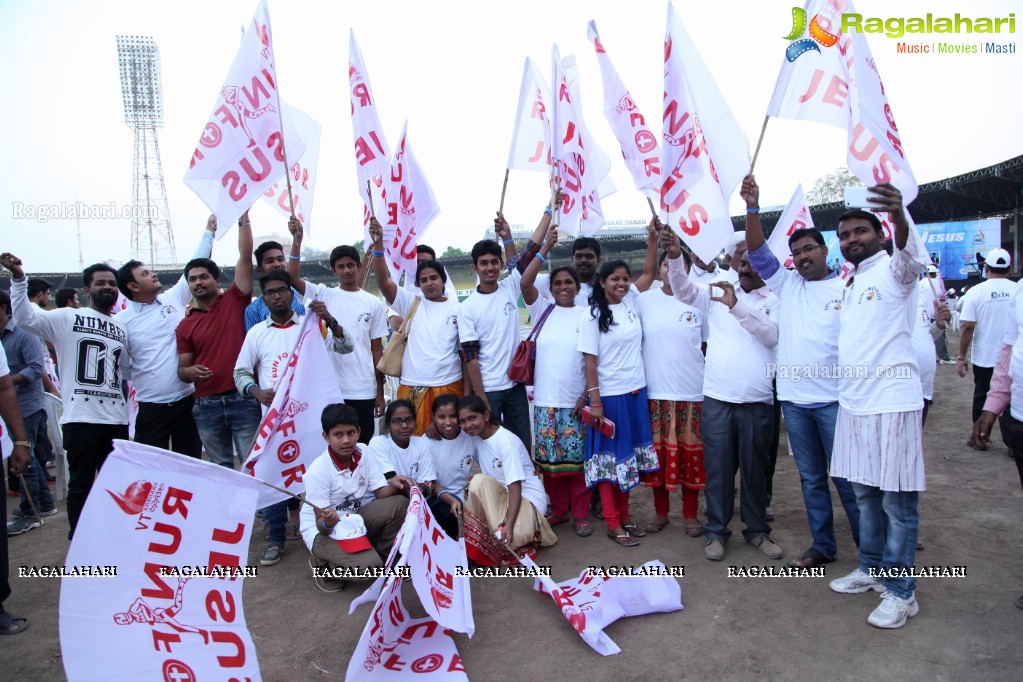 7th Run For Jesus - Biggest Christian Roadshow Rally at LB Stadium, Hyderabad