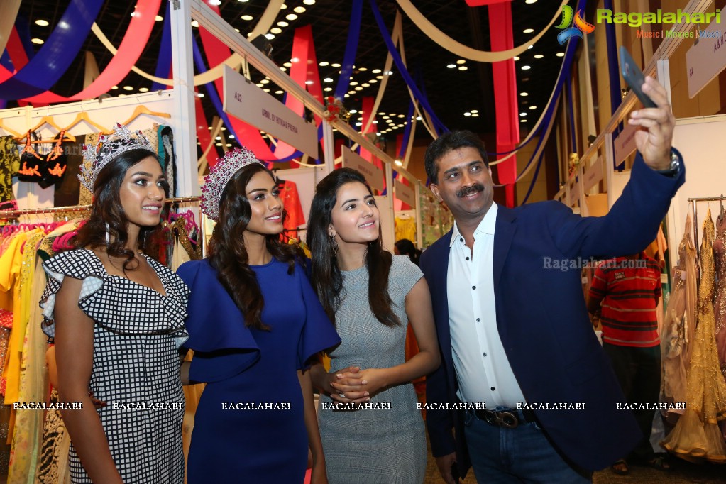 Rukshar Dhillon, Priyanka Kumari and Apeksha Porwal launches Hi Life Luxury Fashion Exhibition at HICC Novotel, Hyderabad