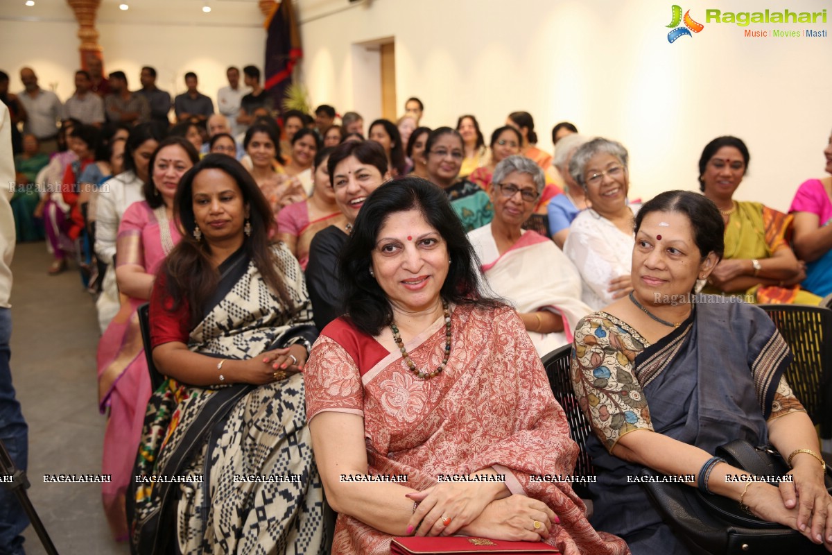 Vimala Narasimhan launches Blooms & Looms-A Weave of Ikebana & Saris at Saptaparni