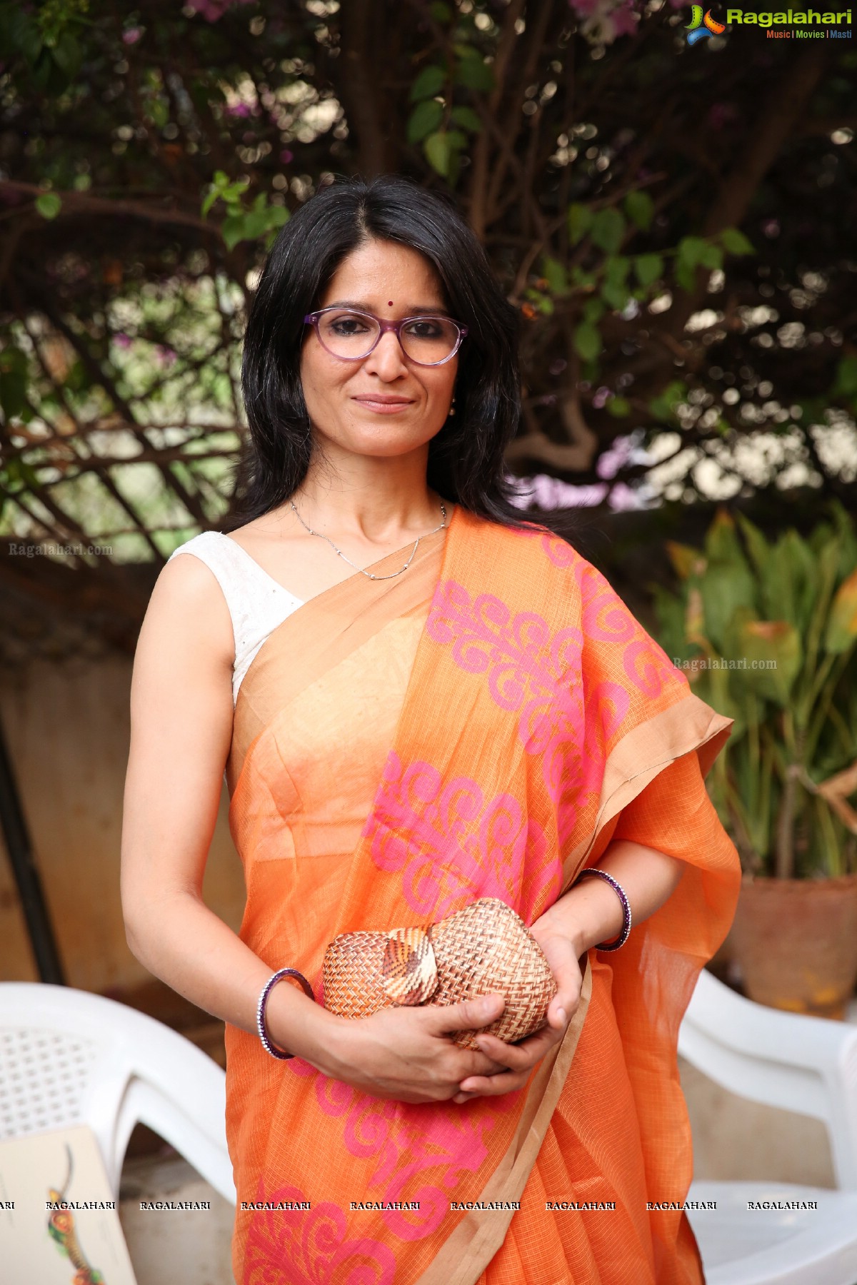 Vimala Narasimhan launches Blooms & Looms-A Weave of Ikebana & Saris at Saptaparni