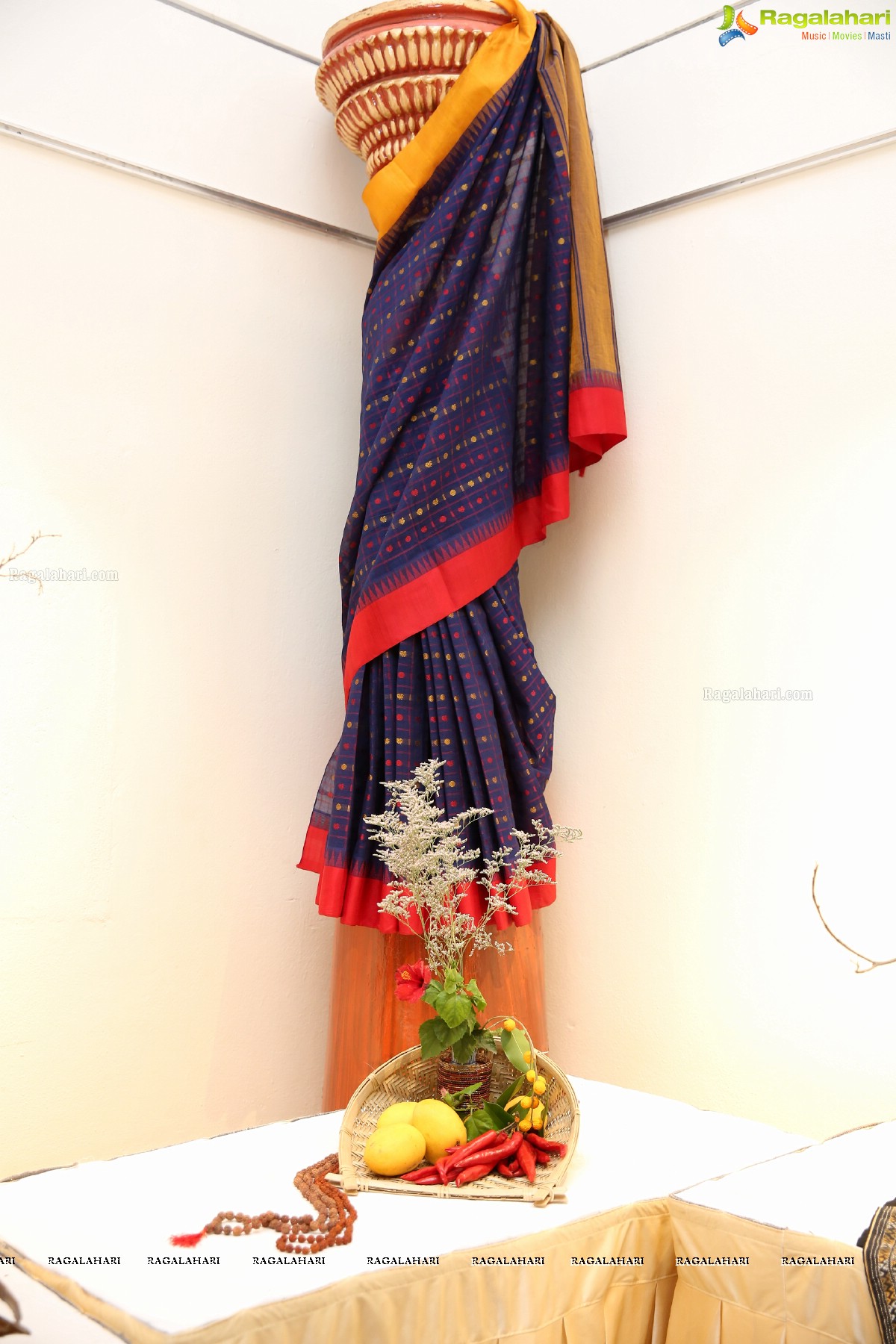 Vimala Narasimhan launches Blooms & Looms-A Weave of Ikebana & Saris at Saptaparni