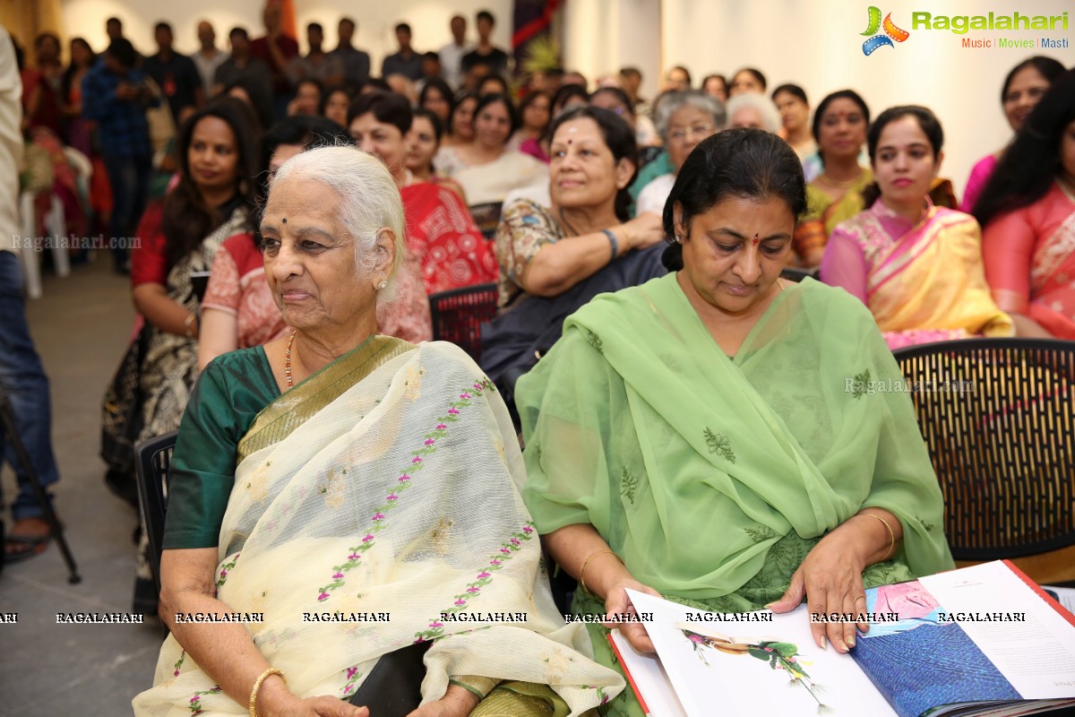 Vimala Narasimhan launches Blooms & Looms-A Weave of Ikebana & Saris at Saptaparni