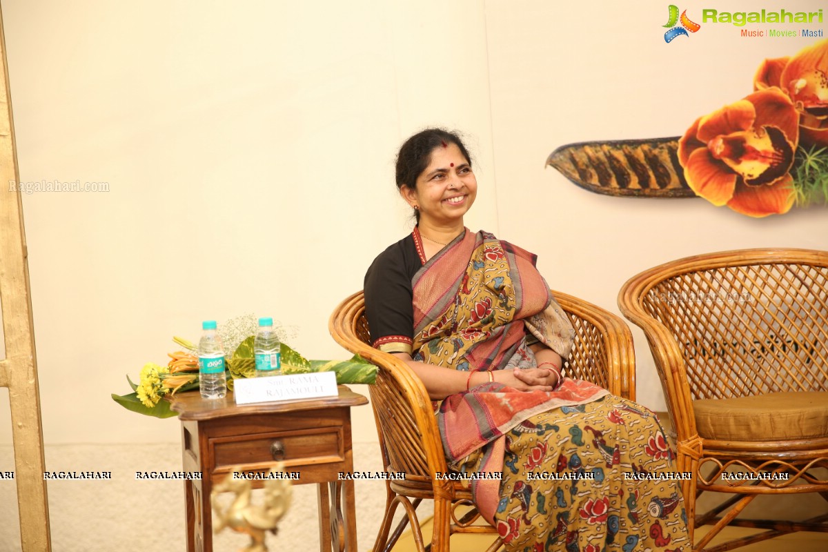 Vimala Narasimhan launches Blooms & Looms-A Weave of Ikebana & Saris at Saptaparni