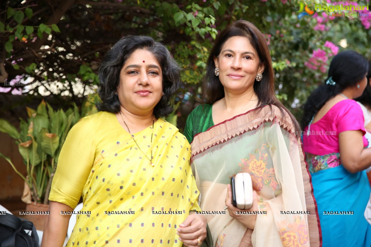 Vimala Narasimhan launches Blooms & Looms-A Weave of Ikebana & Saris at Saptaparni