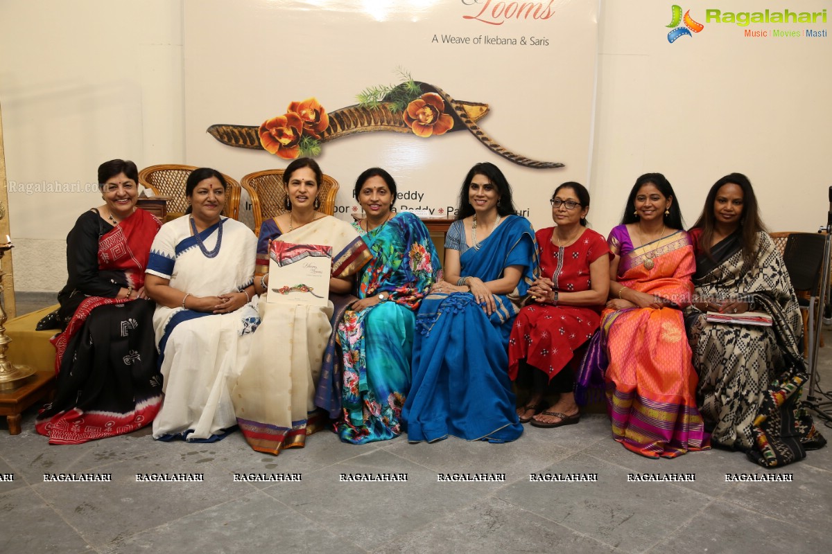 Vimala Narasimhan launches Blooms & Looms-A Weave of Ikebana & Saris at Saptaparni