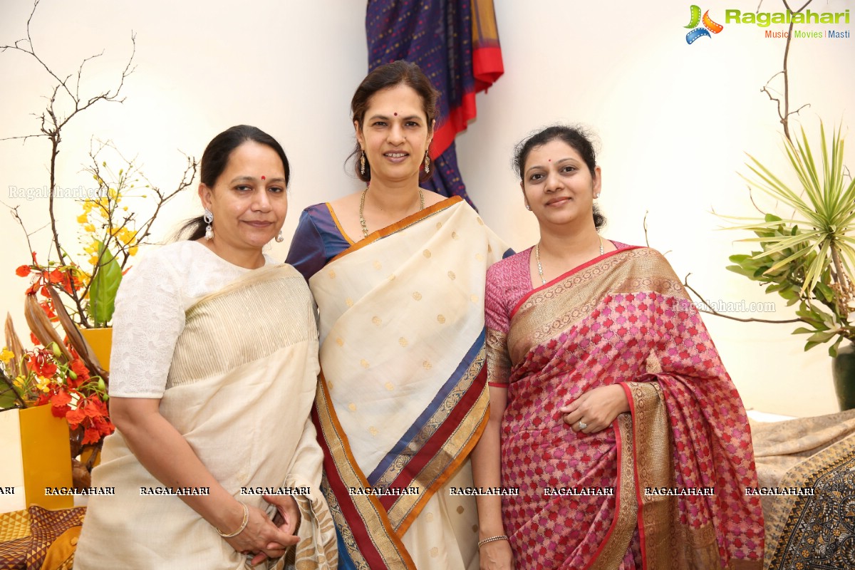 Vimala Narasimhan launches Blooms & Looms-A Weave of Ikebana & Saris at Saptaparni