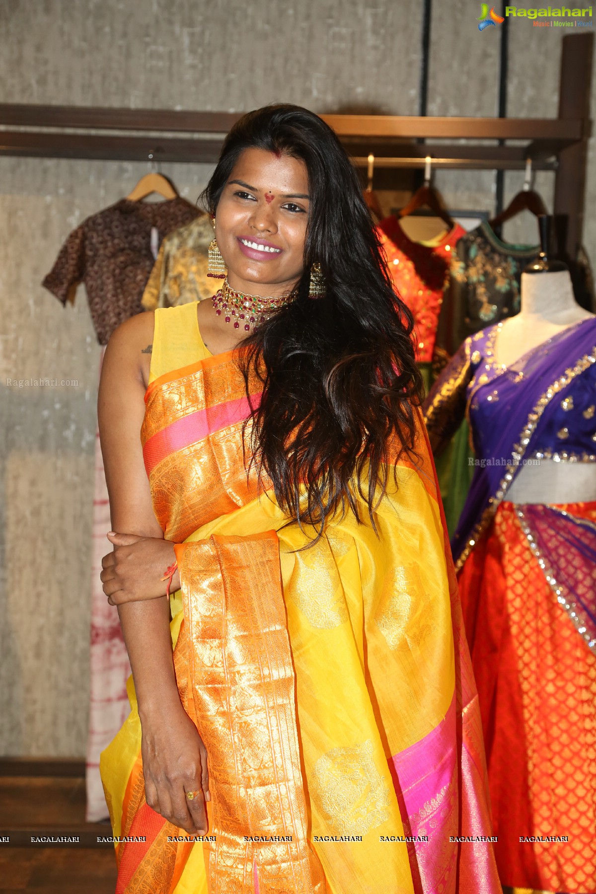 Grand Launch of Exhibition of Creative Handloom Sarees Designed by Sashi Vangapalli at Mugdha Art Studio