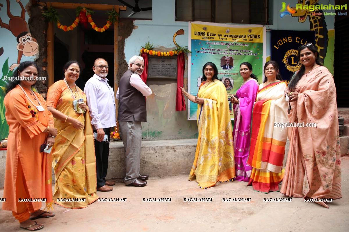 Lions Club of Hyderabad Petals Laid Foundation for Charitable Clinic for Women and Children