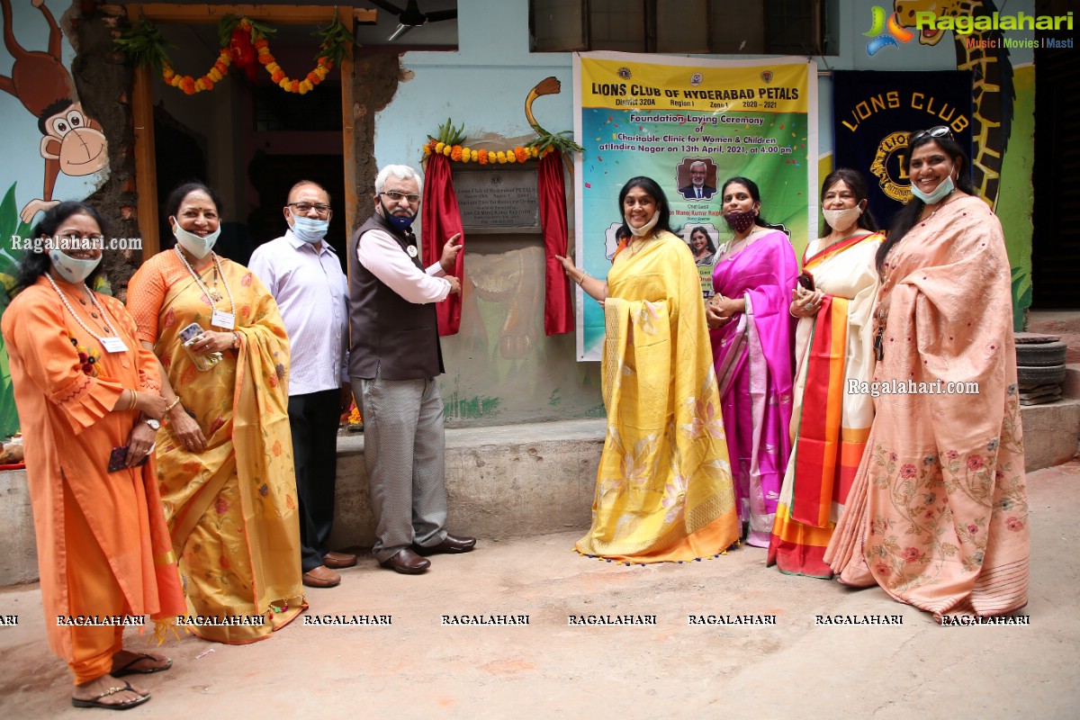 Lions Club of Hyderabad Petals Laid Foundation for Charitable Clinic for Women and Children