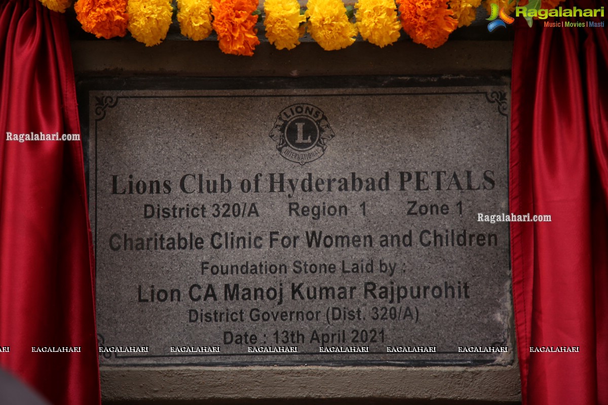 Lions Club of Hyderabad Petals Laid Foundation for Charitable Clinic for Women and Children