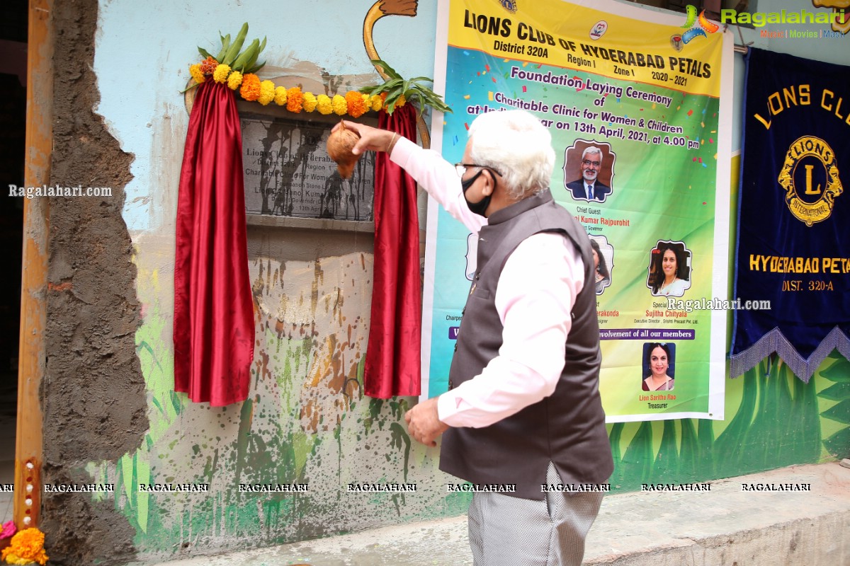 Lions Club of Hyderabad Petals Laid Foundation for Charitable Clinic for Women and Children