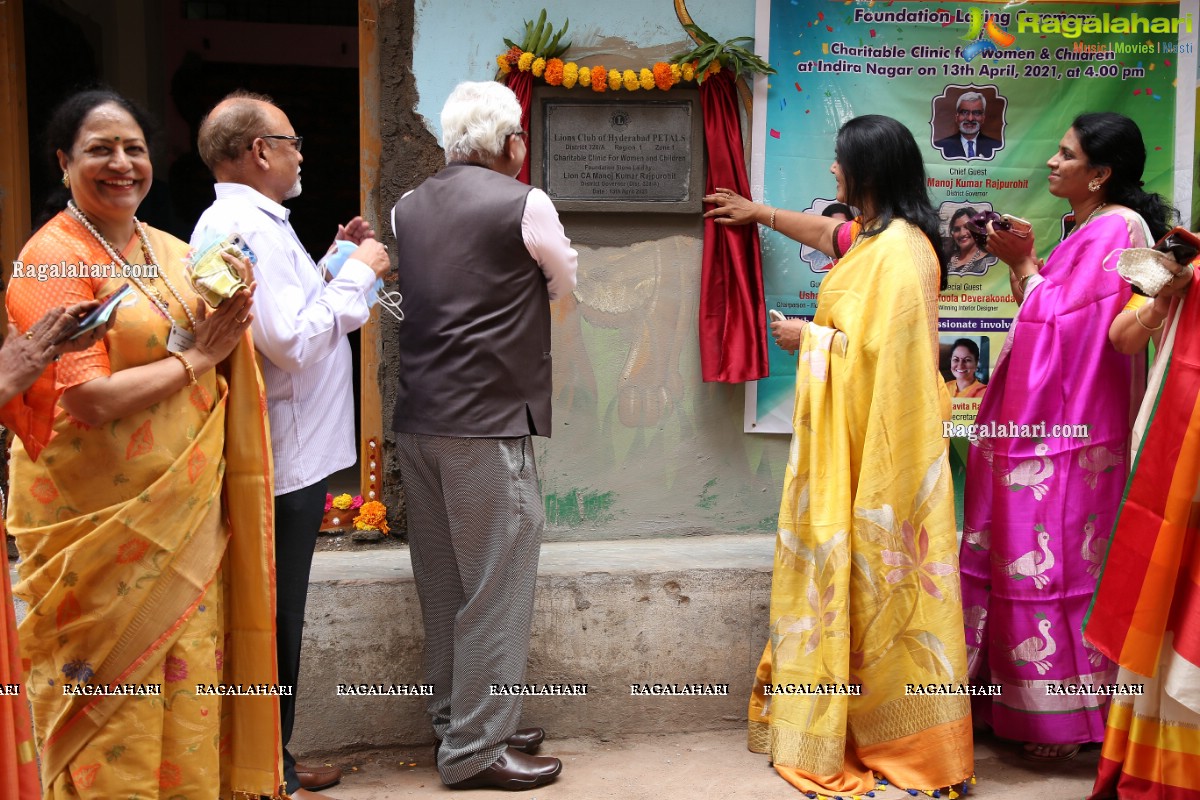 Lions Club of Hyderabad Petals Laid Foundation for Charitable Clinic for Women and Children