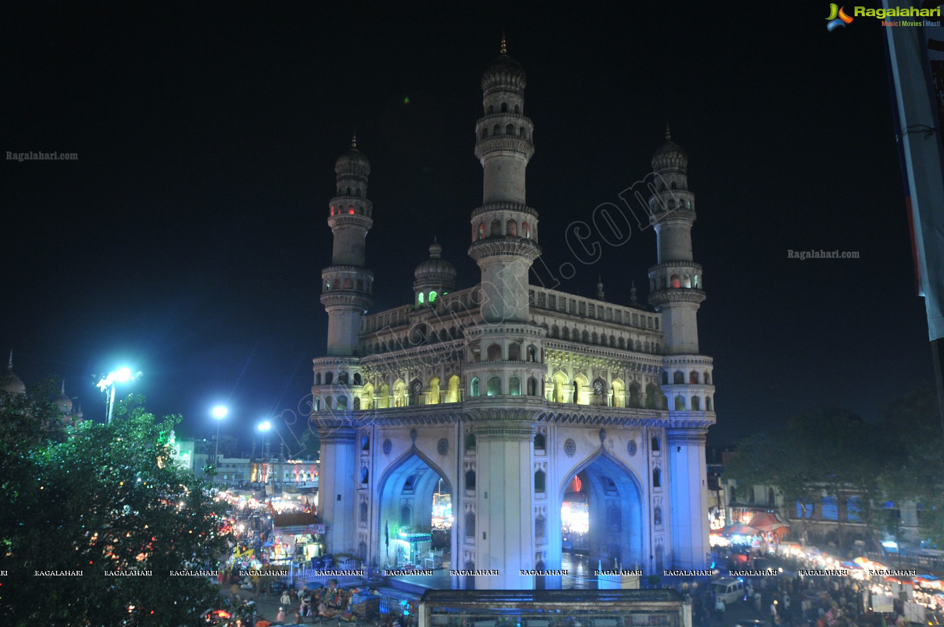 Charminar Illuminating at Night (HD)