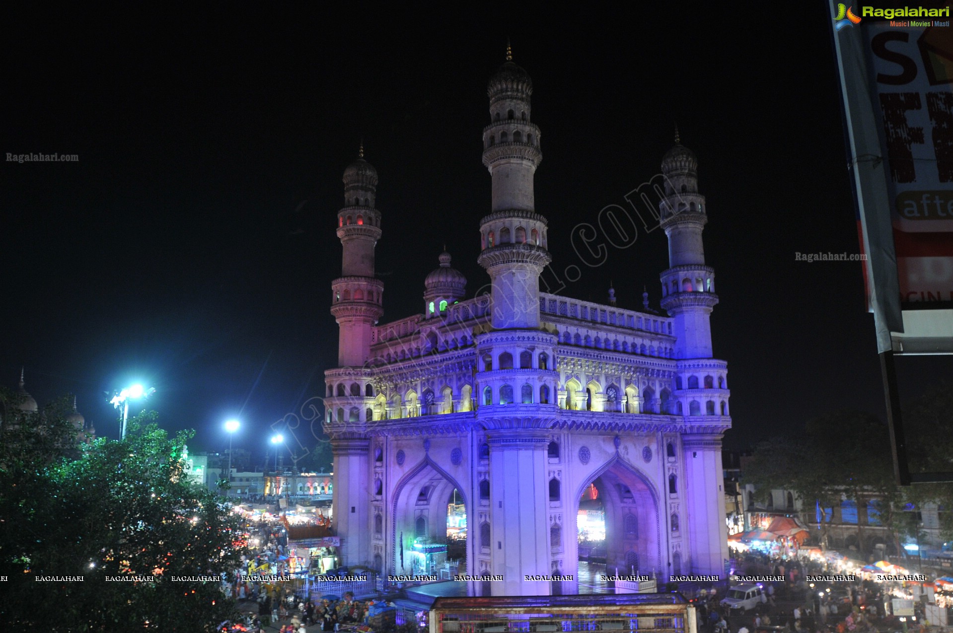 Charminar Illuminating at Night (HD)