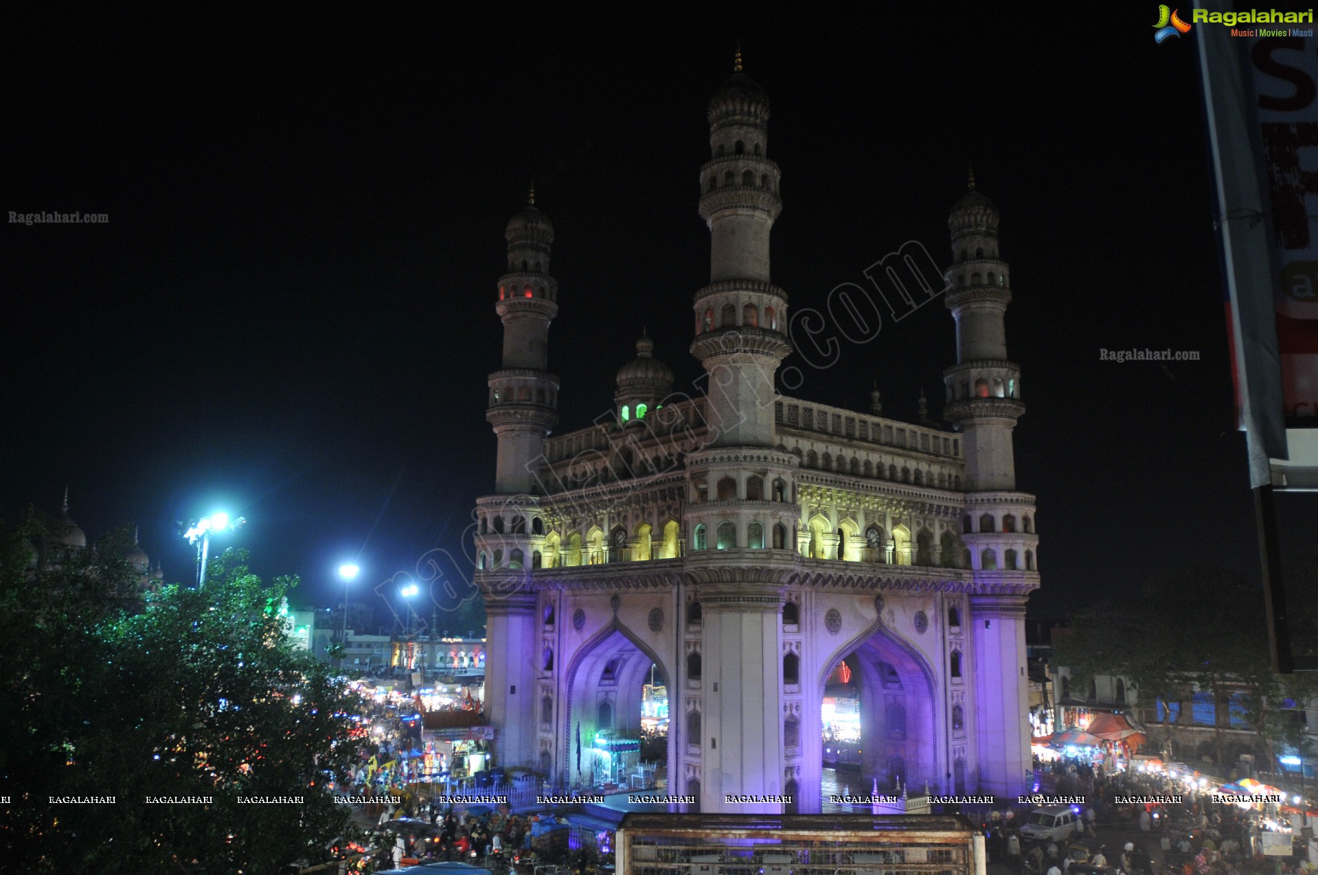 Charminar Illuminating at Night (HD)