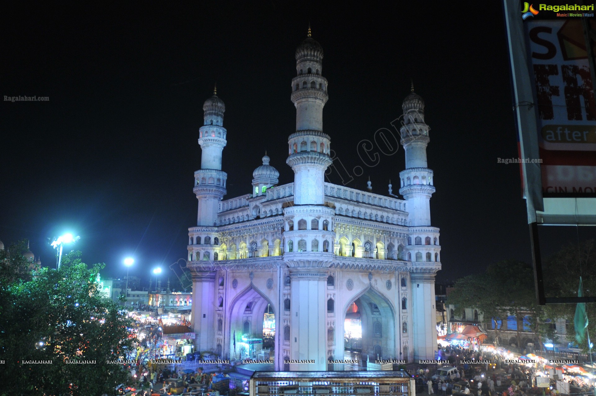 Charminar Illuminating at Night (HD)