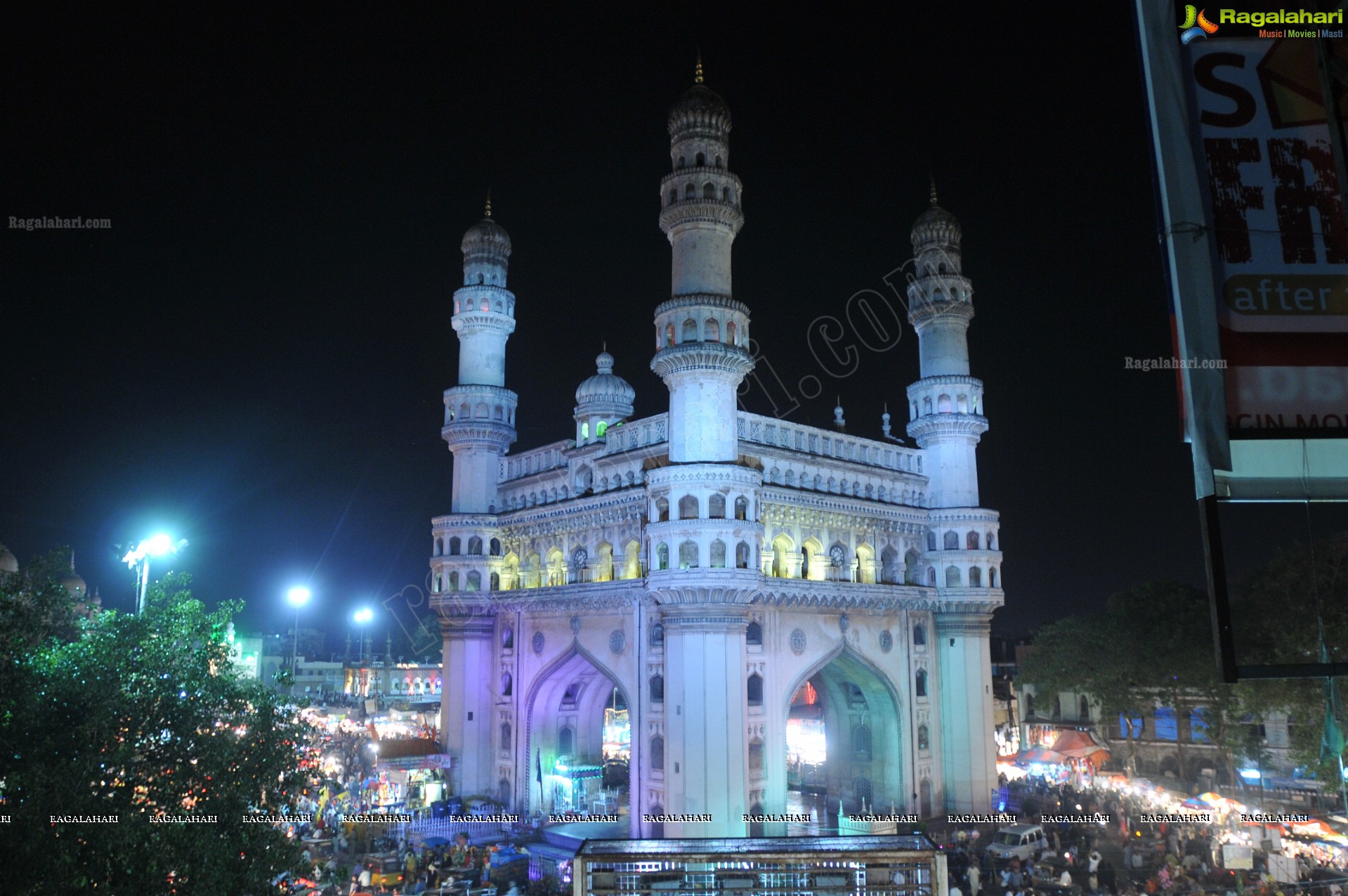 Charminar Illuminating at Night (HD)