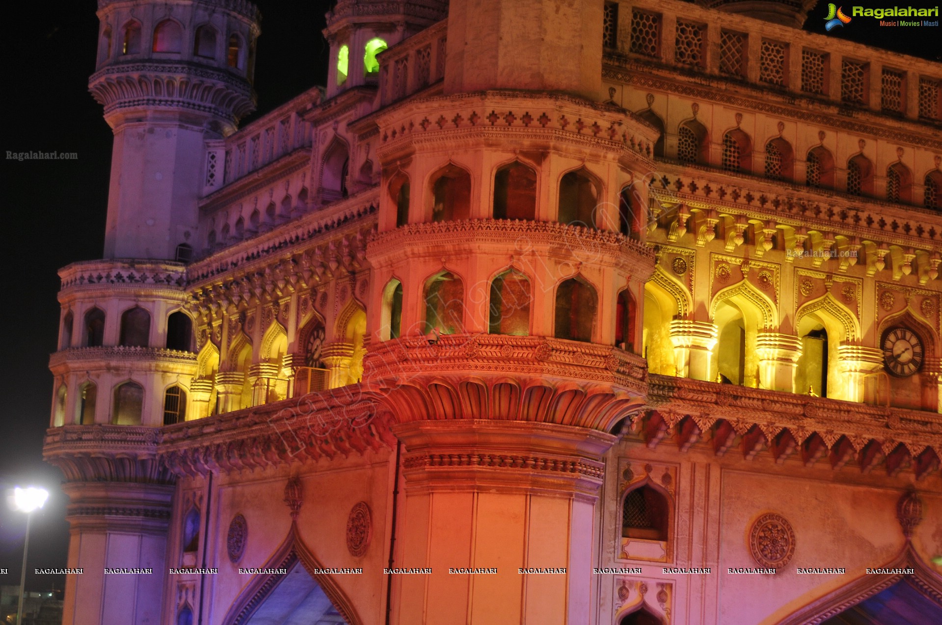 Charminar Illuminating at Night (HD)