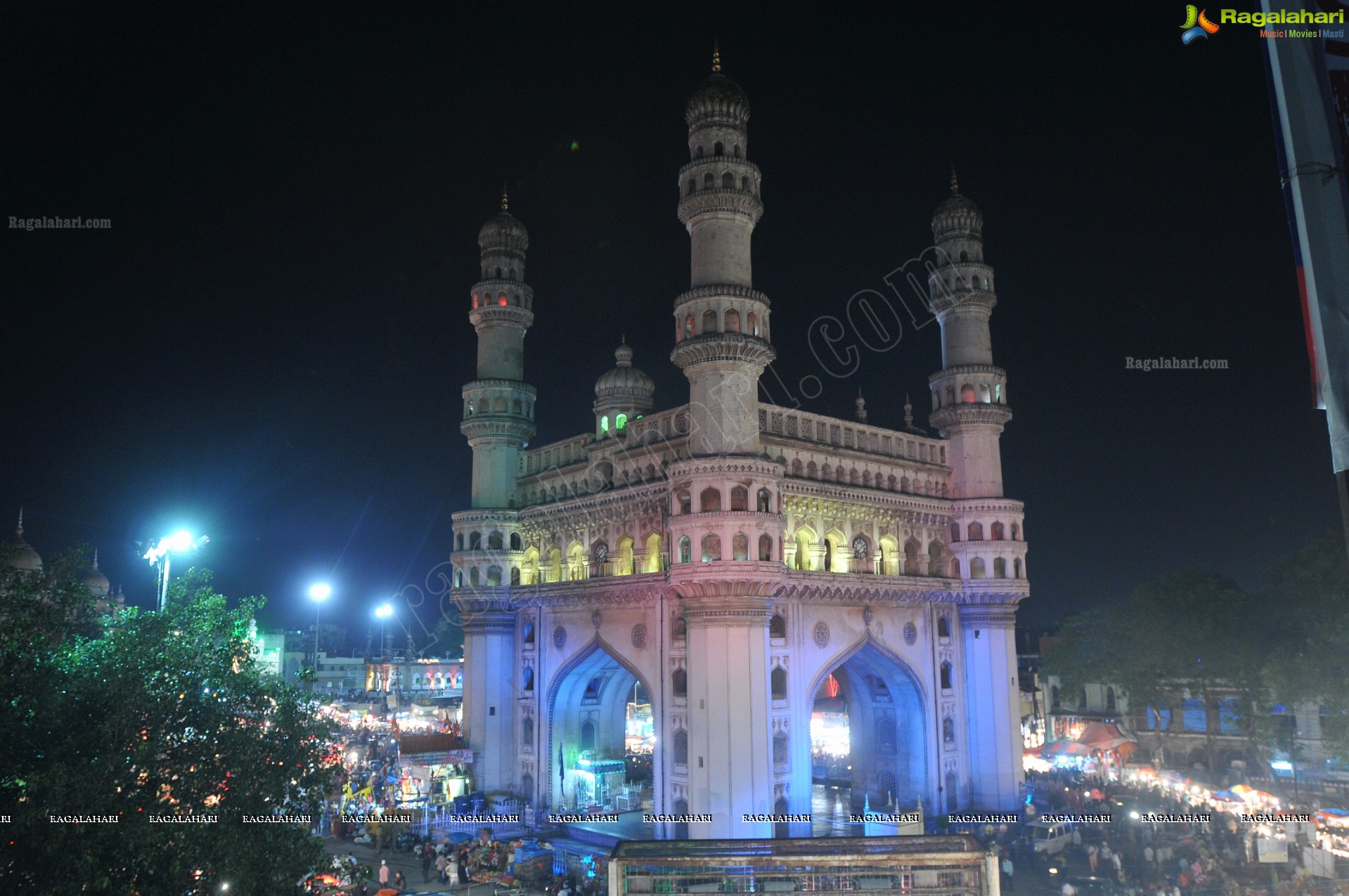 Charminar Illuminating at Night (HD)