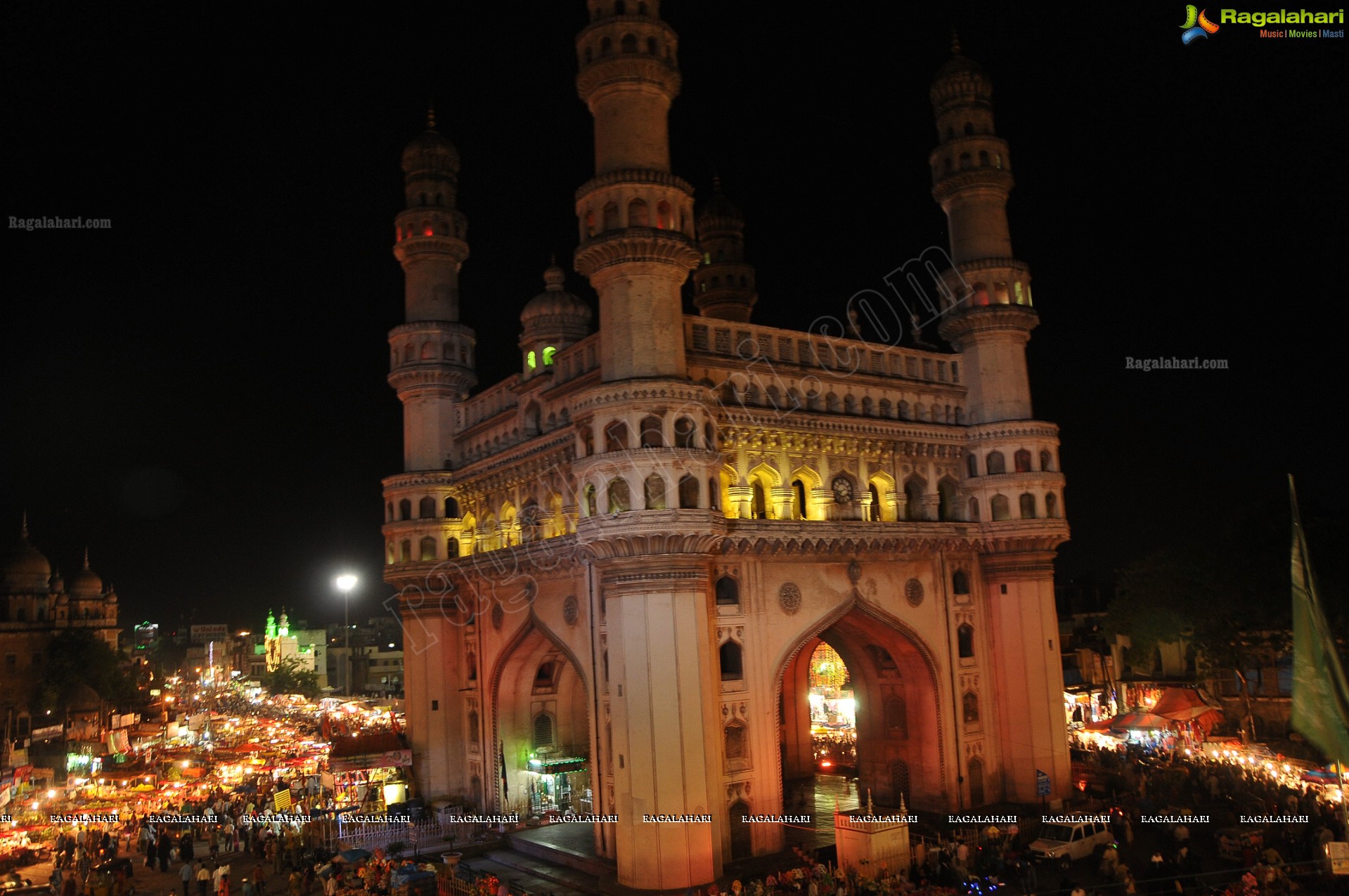 Charminar Illuminating at Night (HD)