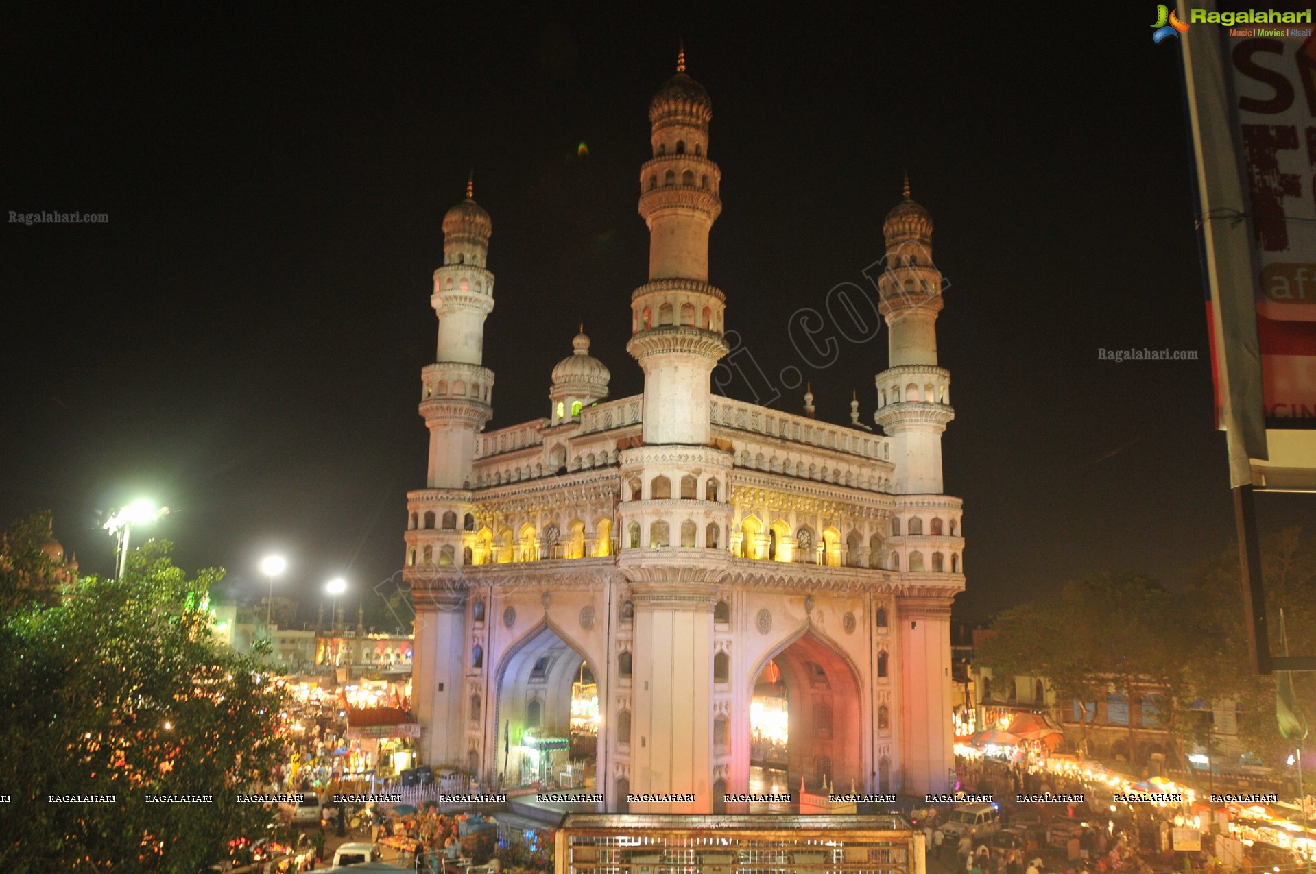 Charminar Illuminating at Night (HD)