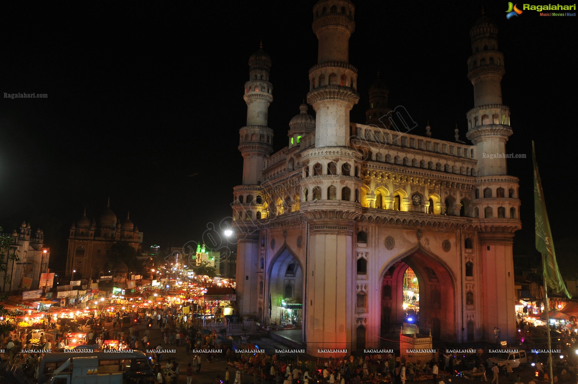 Charminar Illuminating at Night (HD)