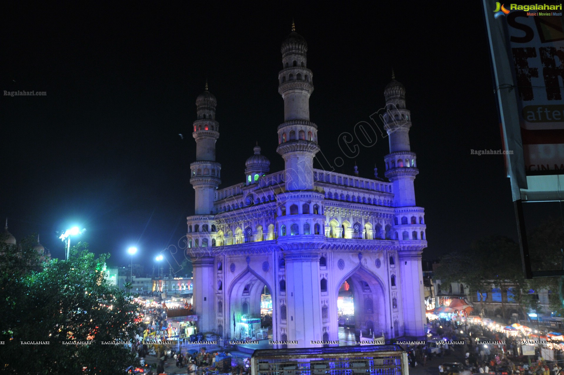 Charminar Illuminating at Night (HD)