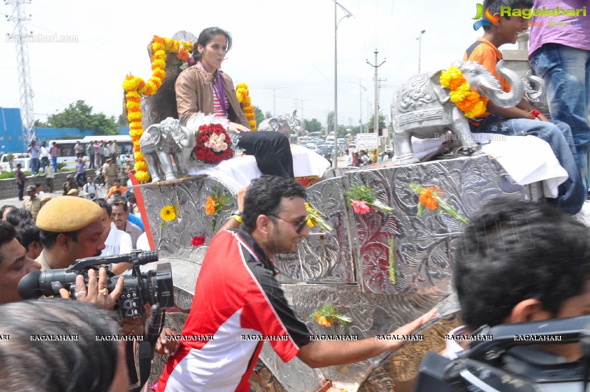 Saina Nehwal Homecoming Welcome Rally by PGBA